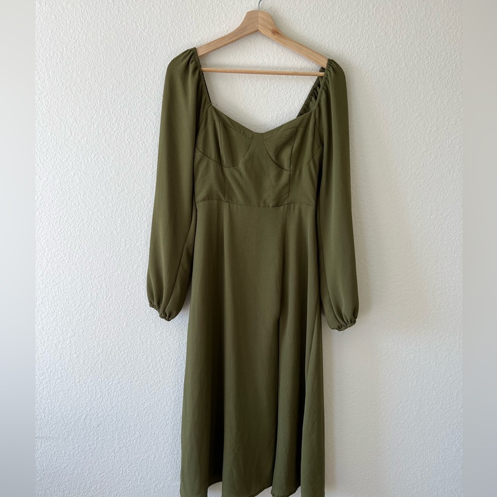 Olive green dress